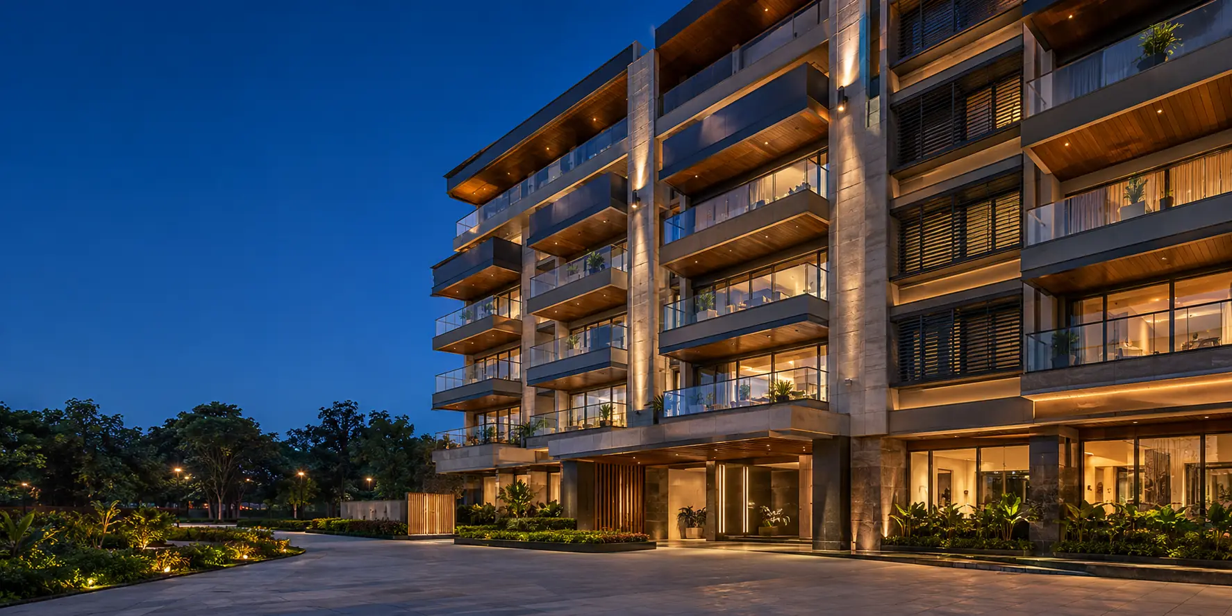Premium residential apartment building in Delhi NCR